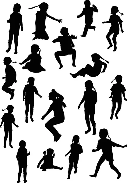 Child silhouettes — Stock Vector