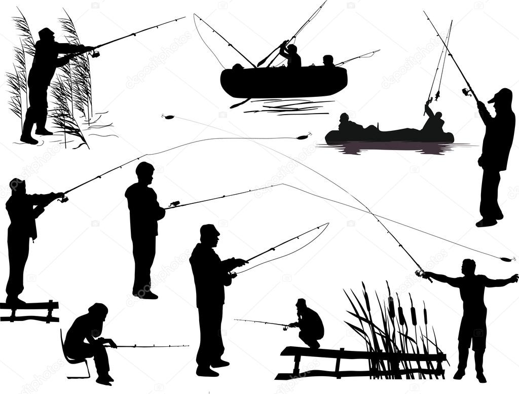 fishermen silhouettes