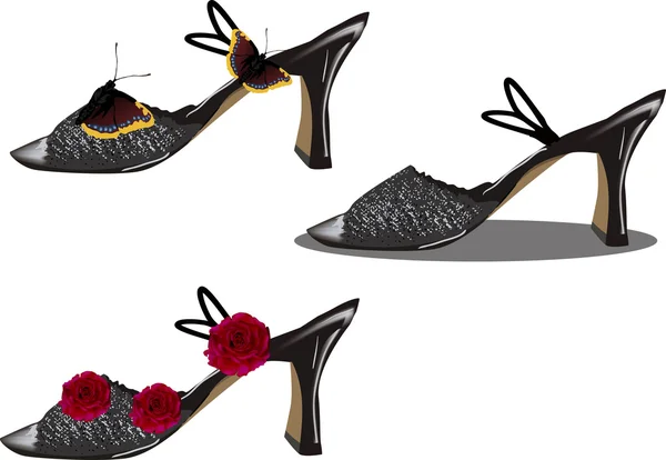 Tres zapatos de mujer — Archivo Imágenes Vectoriales
