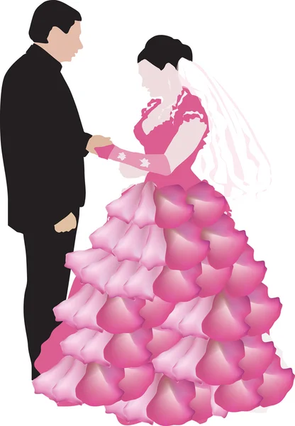 Wedding couple — Stock Vector