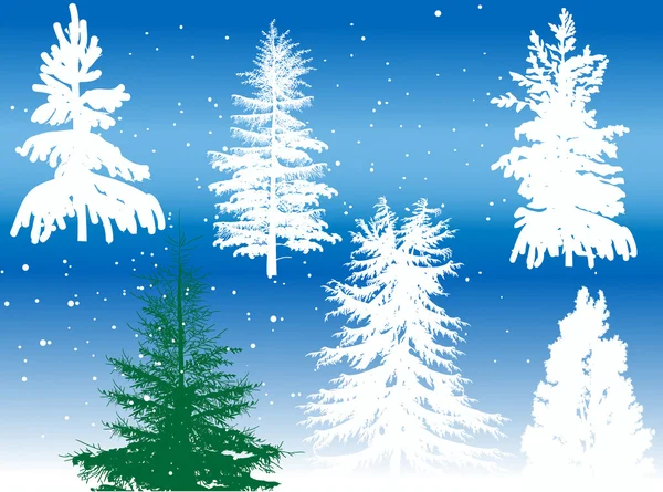 Winter bomen — Stockvector
