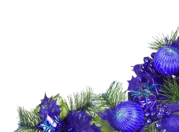 Синьо-зелені різдвяні прикраси — стокове фото