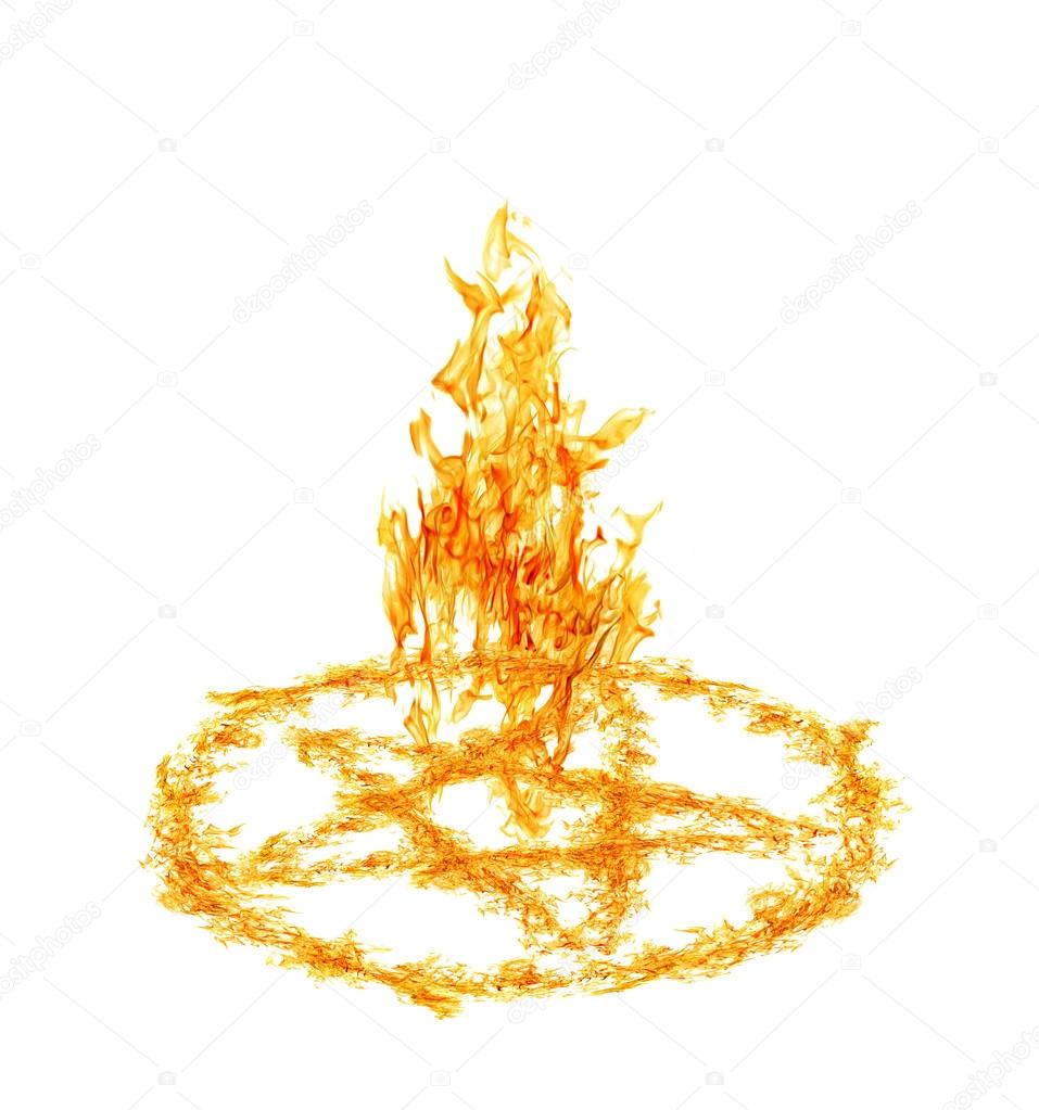 orange flame pentagram