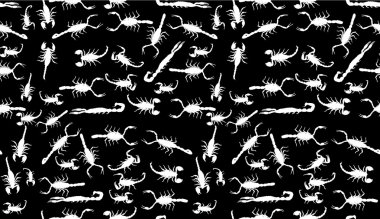 white scorpions seamless background clipart