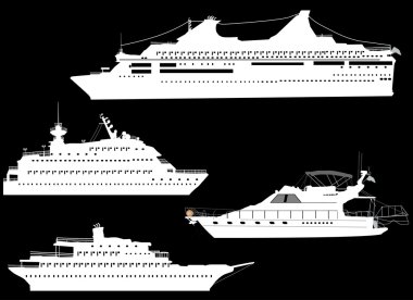 Beyaz gemi siluetleri