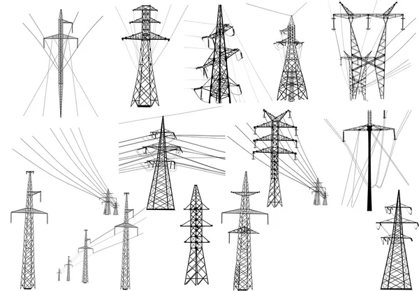 Колекція електрична вежі — стоковий вектор
