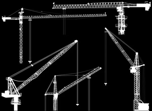 White building cranes — Stock Vector