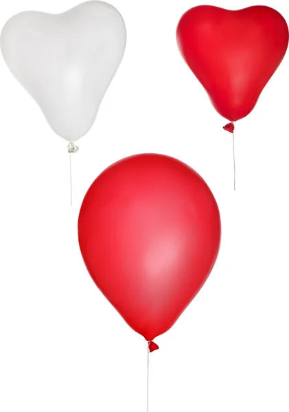 Witte en rode ballonnen — Stockvector
