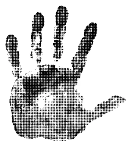 Empreinte de la main à partir de points — Image vectorielle