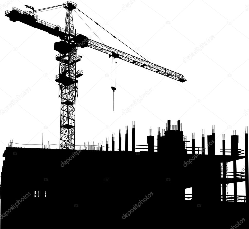 house building and crane