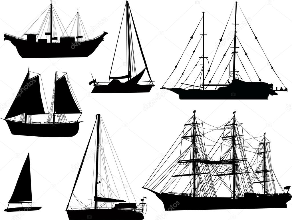 black ships silhouettes