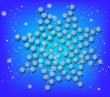 Beyaz ve mavi kar taneleri