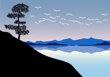 dağ gölü yukarıda Kuğu