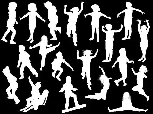 Silhouettes enfants collection — Image vectorielle