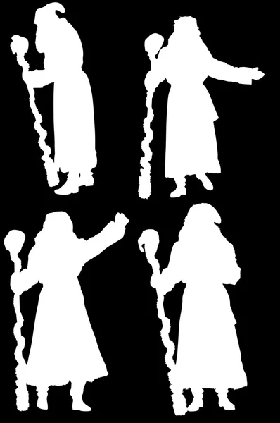 Set van santa clausules silhouetten — Stockvector