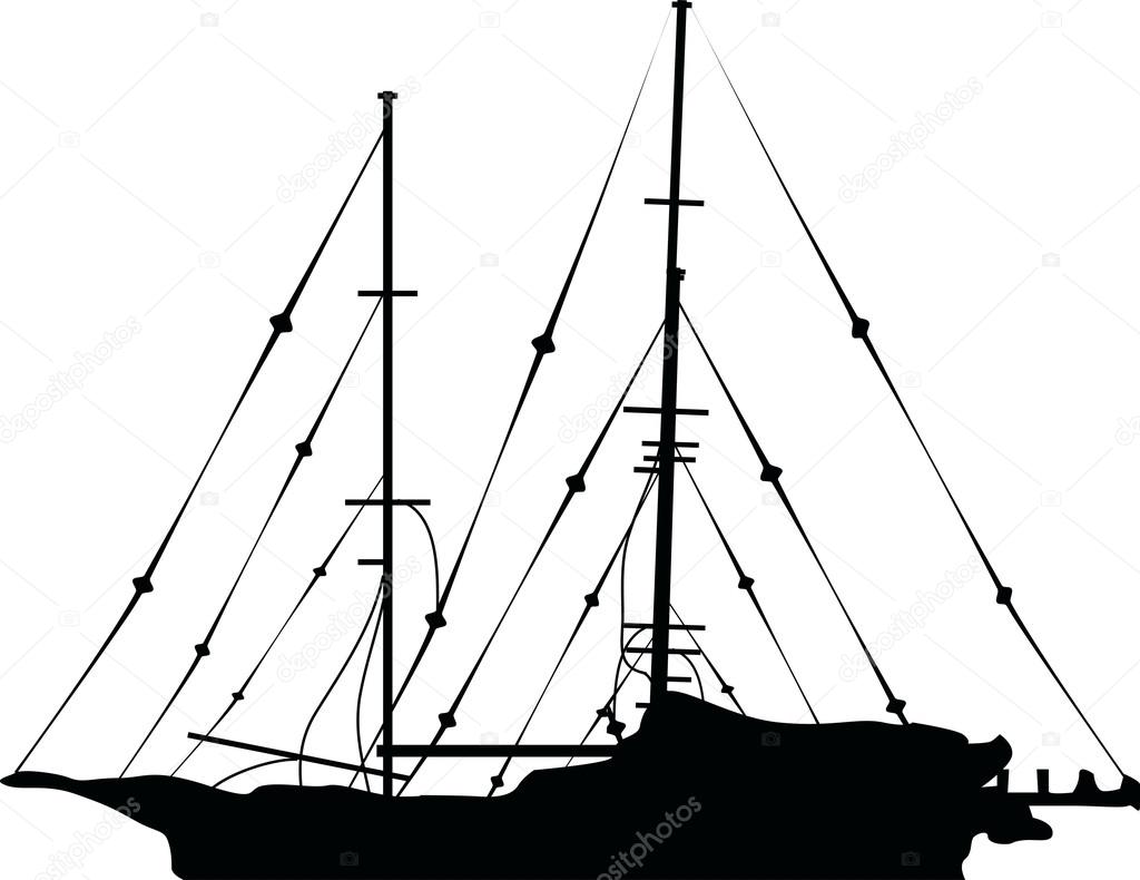 Black Ship Silhouette Stock Vector C Dr Pas 84208540