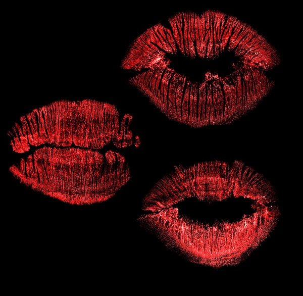 Labios rojos impresiones —  Fotos de Stock