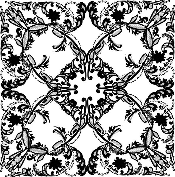 Decoración ornamental negro — Vector de stock