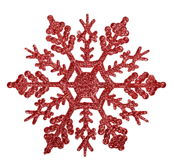 Decoração forma floco de neve vermelho — Fotografia de Stock