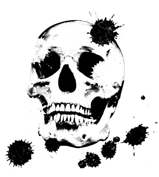 Black skull in blots — Stock Photo, Image