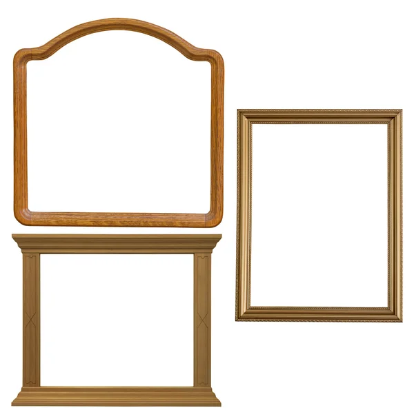 Brown wooden frames — Stock Photo, Image