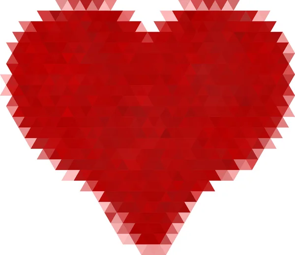 Rotes Herz aus Dreiecken — Stockvektor