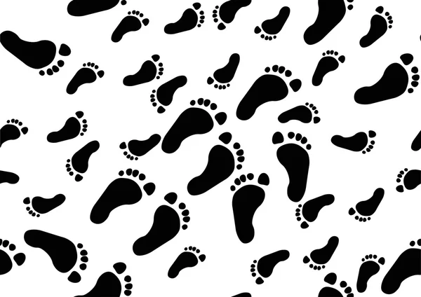 Black foot tracks — Stock Vector