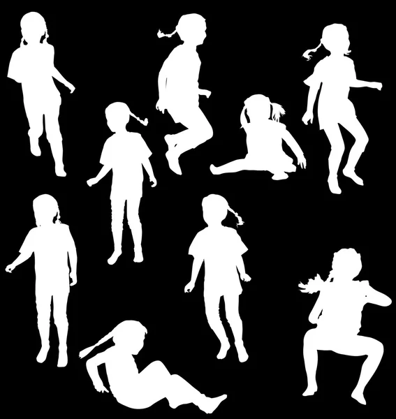 Collezione silhouette per bambini — Vettoriale Stock