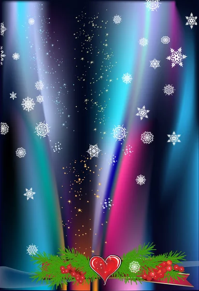 Witte sneeuwvlokken en sterren — Stockvector