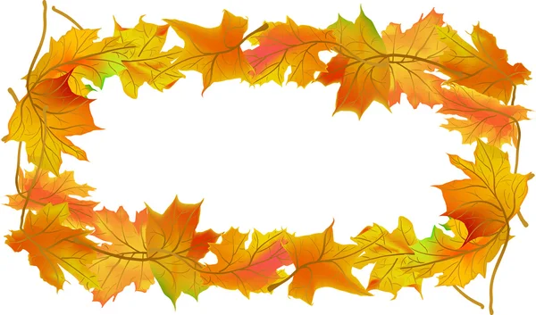 Autumn maple leaves frame — Stock Vector