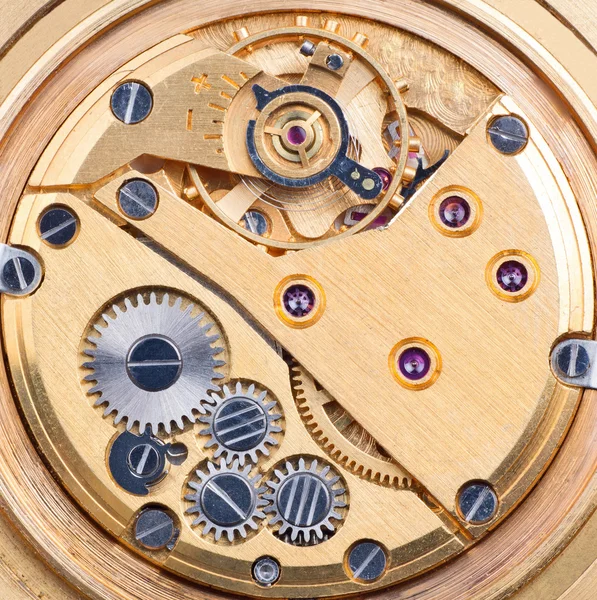 Gouden en zilveren clockworks — Stockfoto