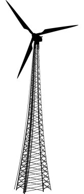 Rüzgar güç jeneratör siluet