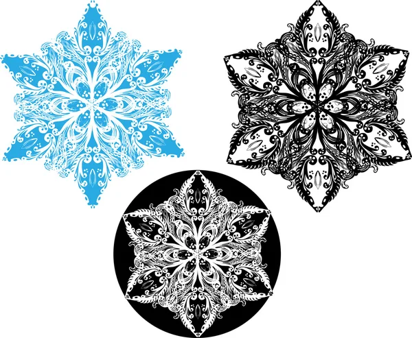 Schneeflocken formen dekorative Elemente — Stockvektor