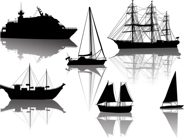 黑船的轮廓 — 图库矢量图片