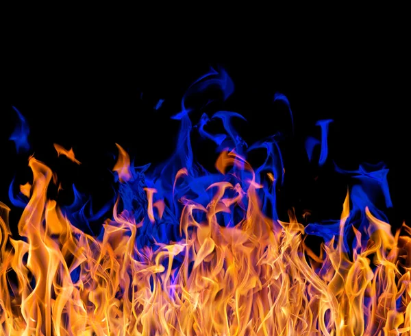 Fiamme gialle e blu — Foto Stock