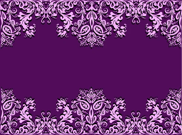 Décoration rose sur fond violet — Image vectorielle