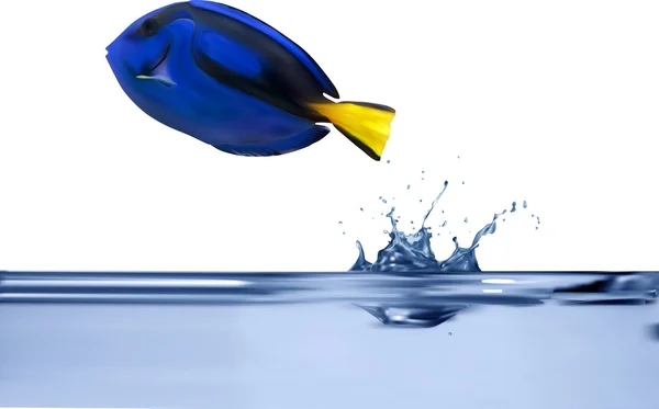 Kleiner blauer Fisch — Stockvektor