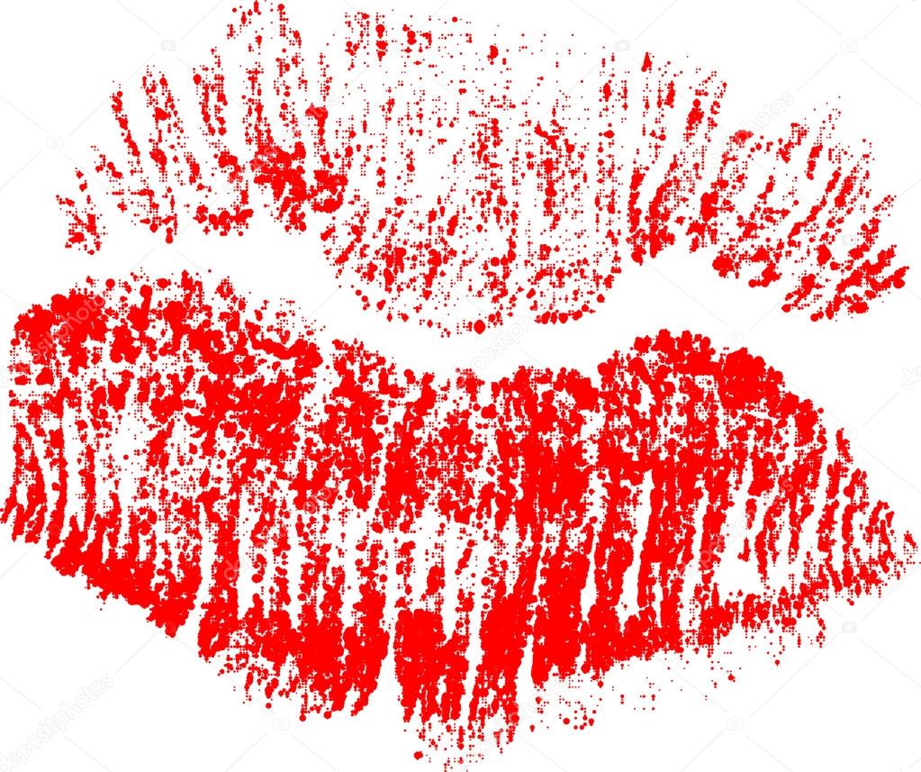 red lips imprint