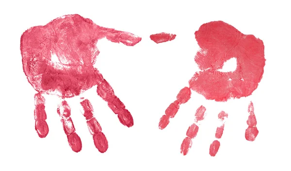 Κόκκινο τα χέρια εκτυπώσεις — Φωτογραφία Αρχείου