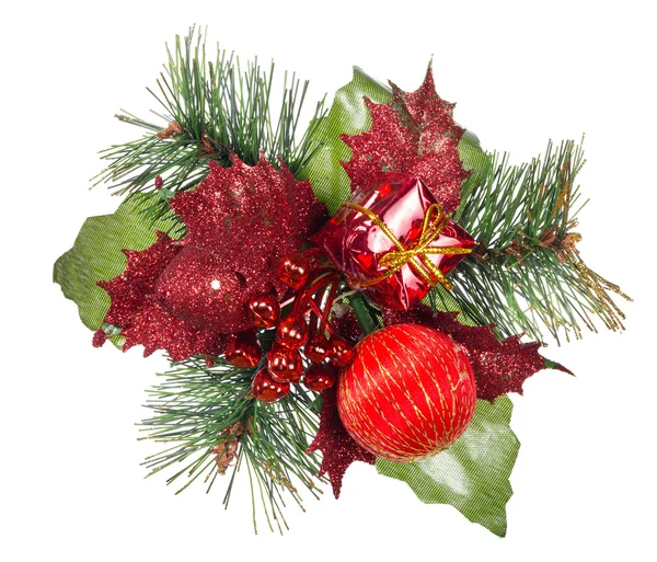 Red and green christmas decorations — Stock Photo, Image