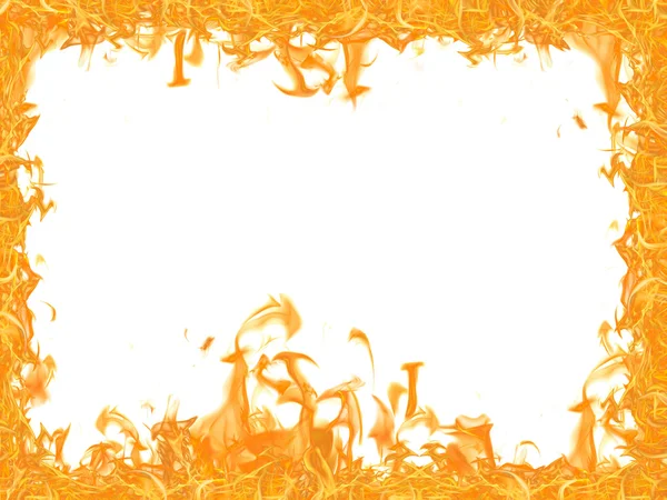 黄明亮火焰框架 — 图库照片
