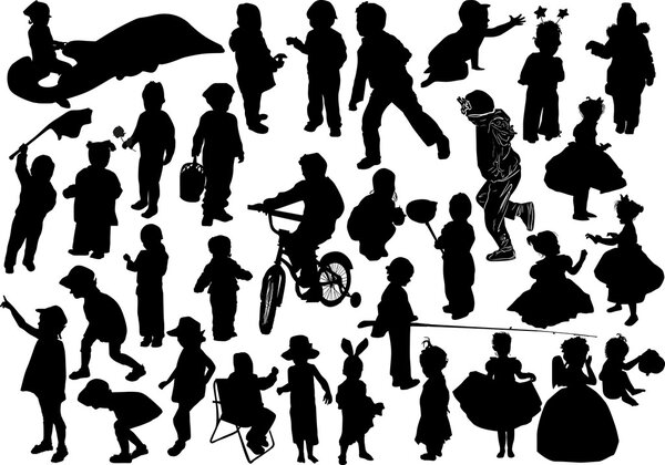black children silhouettes