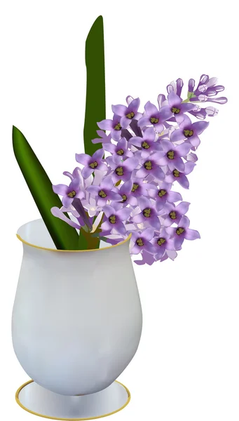 Lila bloemen in vaas — Stok Vektör