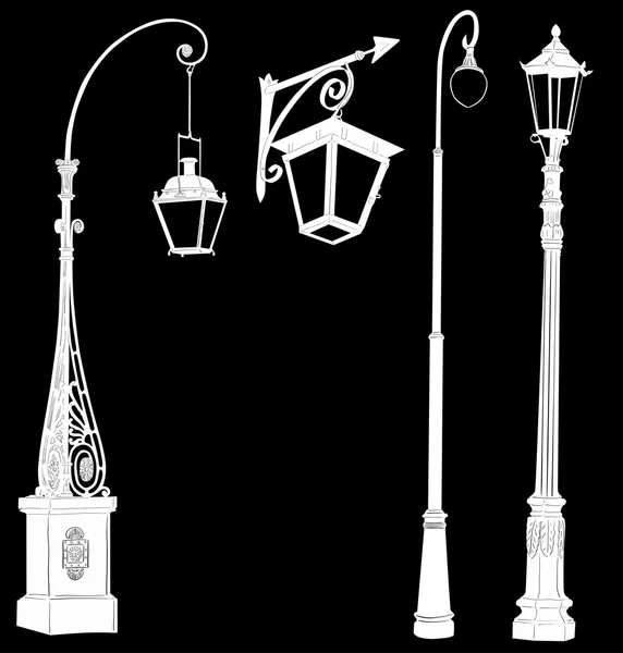 Lampadaires blancs — Image vectorielle