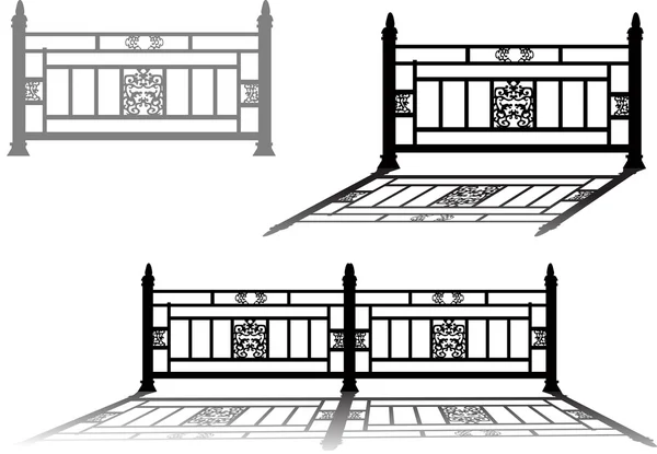 Fekete dekoratív kerítések — Stock Vector