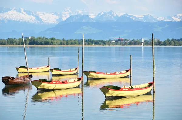Bateaux sur le lac Pfaeffikon, Suisse — Photo