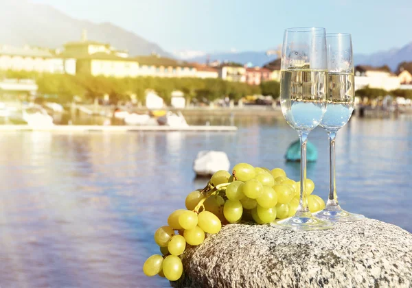 Two champagne glasses. Ascona — Stock Photo, Image