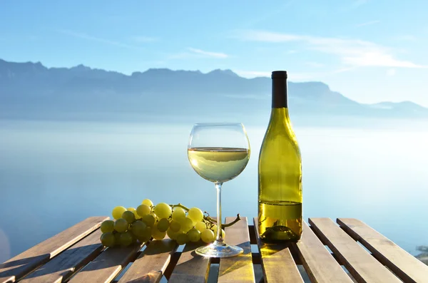 Wijn tegen wijnbergen in Lavaux — Stockfoto