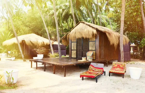 Shacks on the beach. Goa — Stock Photo, Image