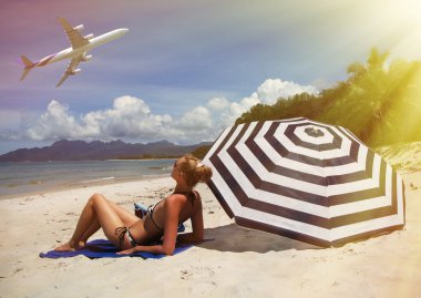 plaj sahnesi. Langkawi Adası, Malezya